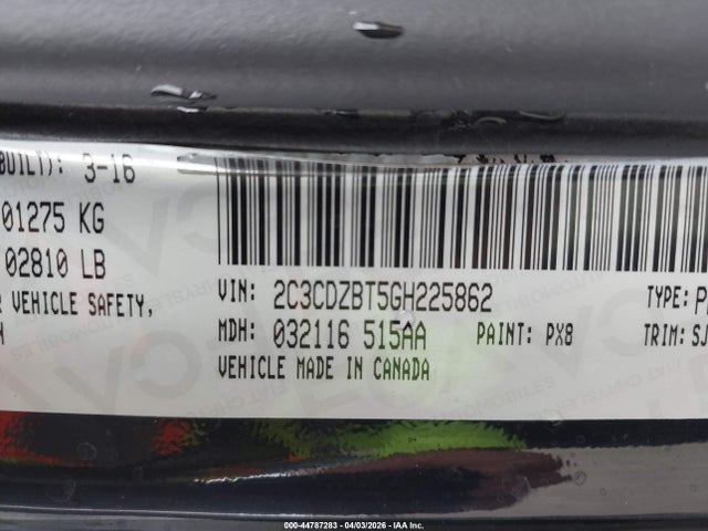Aukcja sprzedaży 2016 Dodge Challenger R/t Plus Shaker, vin: 2C3CDZBT5GH225862, numer aukcji: 44787283