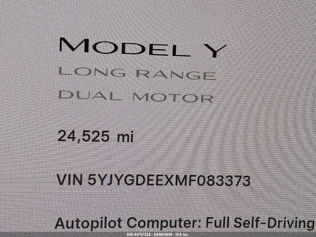 5YJYGDEEXMF083373 Tesla Model Y Long Range Dual Motor All-wheel Drive