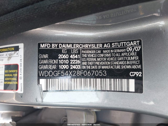 Продаж на аукціоні авто 2008 Mercedes-benz C 300 Luxury/sport, vin: WDDGF54X28F067053, номер лоту: 44787433