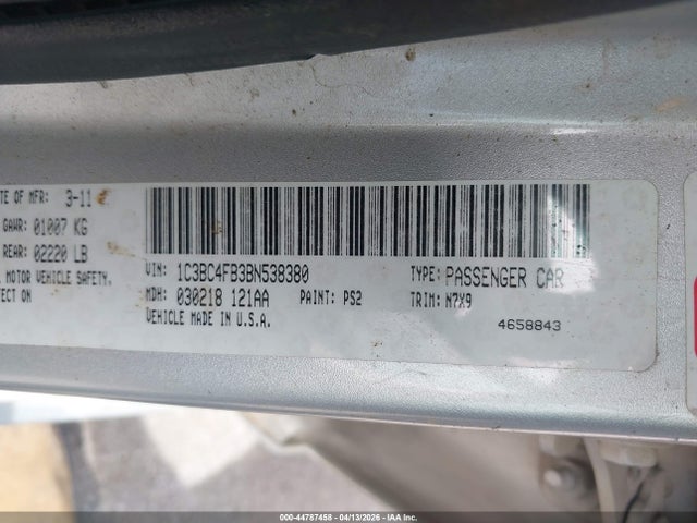 Продажа на аукционе авто 2011 Chrysler 200 Lx, vin: 1C3BC4FB3BN538380, номер лота: 44787458
