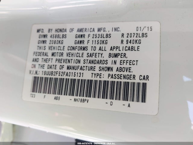 Aukcja sprzedaży 2015 Acura Tlx V6 Tech, vin: 19UUB2F52FA015131, numer aukcji: 44787476