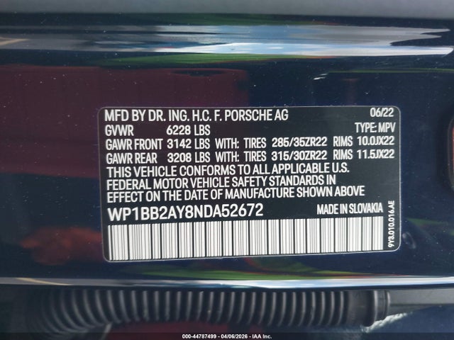 WP1BB2AY8NDA52672 Porsche Cayenne Coupe S/s Platinum Edition