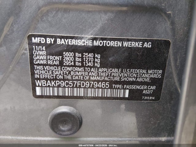 Продаж на аукціоні авто 2015 Bmw 550i Xdrive, vin: WBAKP9C57FD979465, номер лоту: 44787506