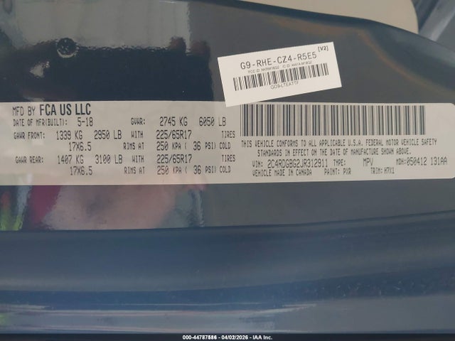 2C4RDGBG2JR312911 Dodge Grand Caravan Se