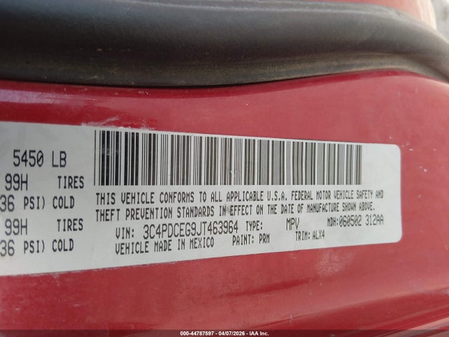 Dodge JOURNEY GT 2018 3C4PDCEG9JT463964 Image 9