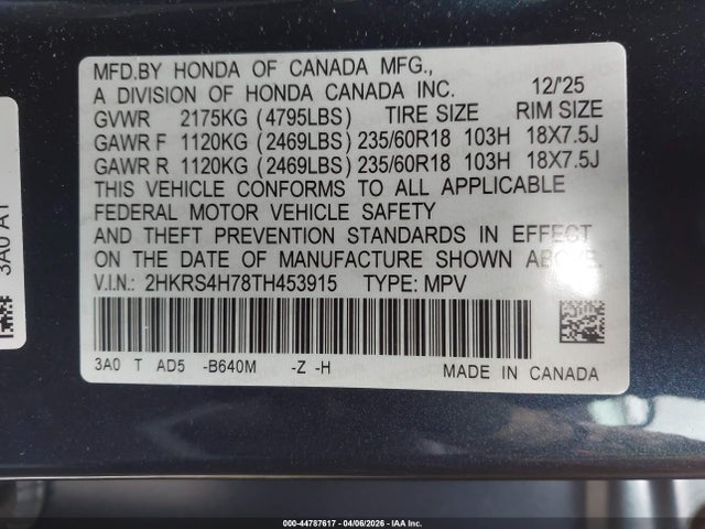 2026 HONDA CR-V 2HKRS4H78TH453915 Photo 8