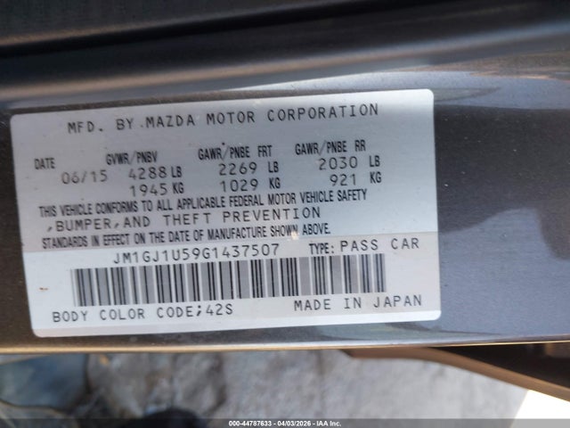 2016 MAZDA MAZDA6 JM1GJ1U59G1437507 Photo 8