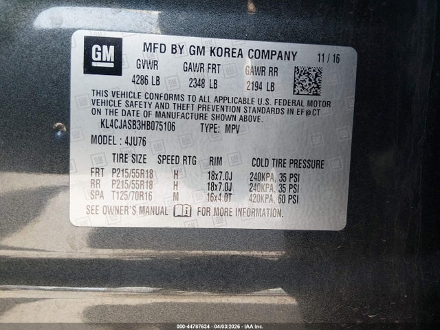 KL4CJASB3HB075106 Buick Encore Preferred