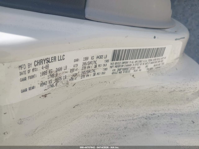 2008 Chrysler Pt Cruiser Limited მანქანა იყიდება აუქციონზე, vin: 3A8FY68898T187391, აუქციონის ნომერი: 44787642