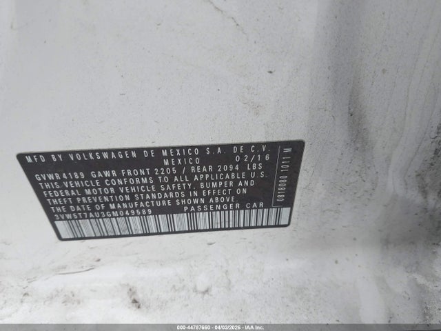 Продаж на аукціоні авто 2016 Volkswagen Golf Gti S 4-door, vin: 3VW5T7AU3GM049589, номер лоту: 44787660