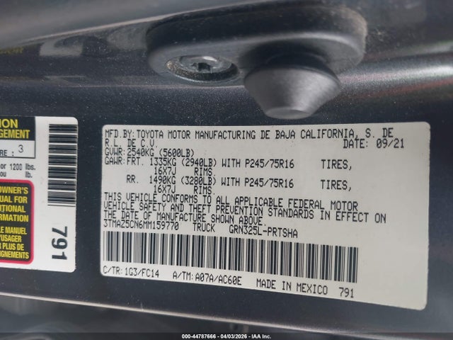 2021 TOYOTA TACOMA 3TMAZ5CN6MM159770 Photo 8