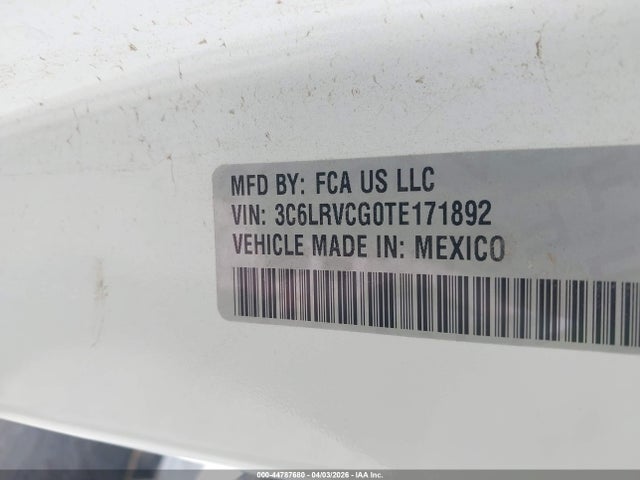 Продаж на аукціоні авто 2026 Ram Promaster 2500 Tradesman High Roof 136 Wb W/pass Seat, vin: 3C6LRVCG0TE171892, номер лоту: 44787680