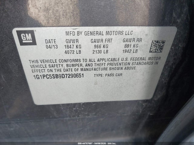 2013 CHEVROLET CRUZE 1G1PC5SB9D7290651 Photo 8