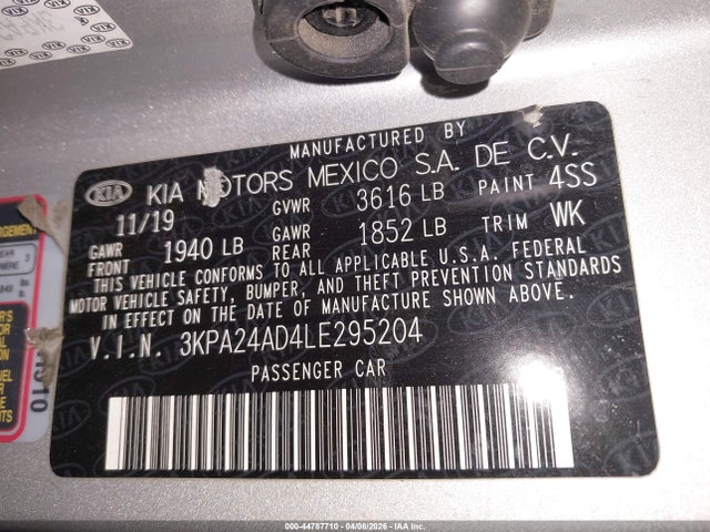 3KPA24AD4LE295204 KIA RIO S
