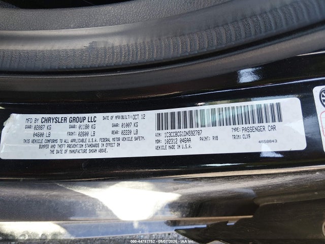 Aukcja sprzedaży 2013 Chrysler 200 Limited, vin: 1C3CCBCG1DN592787, numer aukcji: 44787752