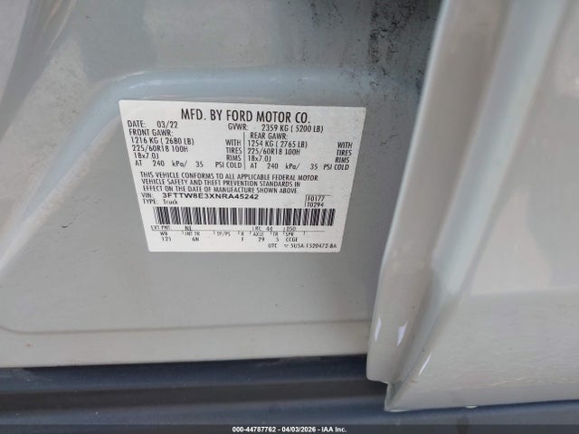 2022 FORD MAVERICK 3FTTW8E3XNRA45242 Photo 8