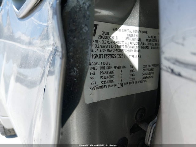 2006 Gmc Envoy Slt მანქანა იყიდება აუქციონზე, vin: 1GKDT13S562202281, აუქციონის ნომერი: 44787856