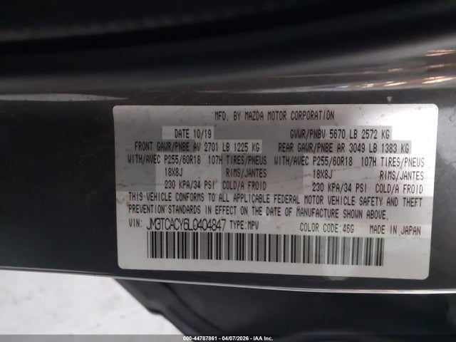 2020 MAZDA CX-9 JM3TCACY6L0404847 Photo 8