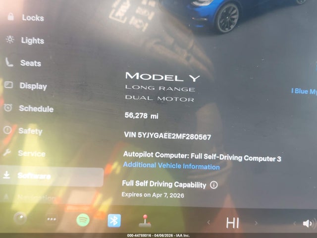 Продаж на аукціоні авто 2021 Tesla Model Y Long Range Dual Motor All-wheel Drive, vin: 5YJYGAEE2MF280567, номер лоту: 44788016