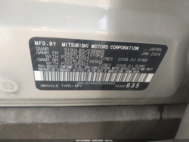 2024 MITSUBISHI OUTLANDER JA4J4VA82RZ048483 Photo 8