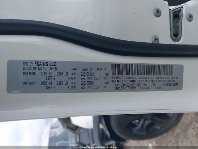 Продаж на аукціоні авто 2018 Jeep Compass Altitude 4x4, vin: 3C4NJDBB8JT395459, номер лоту: 44788079
