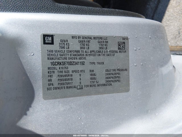 Продаж на аукціоні авто 2013 Chevrolet Silverado 1500 Lt, vin: 1GCRKSE70DZ341192, номер лоту: 44788080