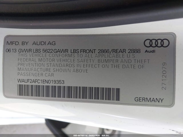 2014 AUDI S6 WAUF2AFC1EN019353 Photo 8