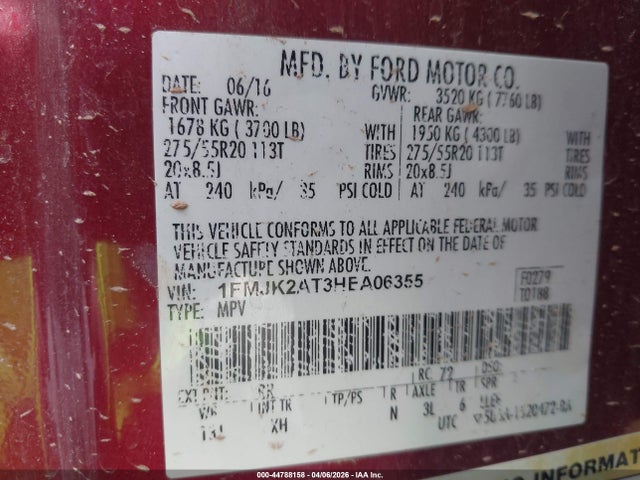 Ford Expedition El Limited 2017 1FMJK2AT3HEA06355 Image 9