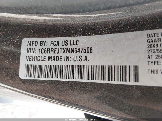 1C6RREJTXMN647508 RAM 1500 Laramie 4x2 5&#039;7 Box