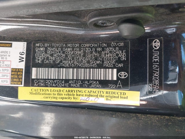 Aukcja sprzedaży 2009 Scion Tc, vin: JTKDE167790285945, numer aukcji: 44788176