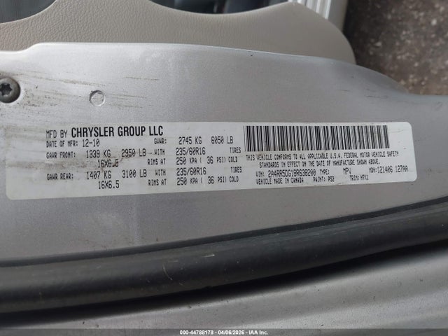 Aukcja sprzedaży 2011 Chrysler Town & Country Touring, vin: 2A4RR5DG1BR638200, numer aukcji: 44788178