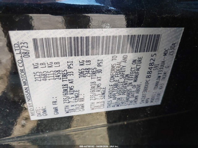 44788182 :رقم المزاد ، 5N1BT3BBXPC884825 vin ، 2023 Nissan Rogue Sv Intelligent Awd مزاد بيع