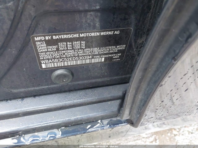 2014 BMW 535I WBA5B3C52ED530394 Photo 8