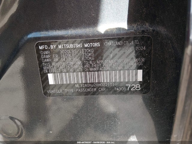 2024 MITSUBISHI MIRAGE ML32AUHJ2RH022111 Photo 8