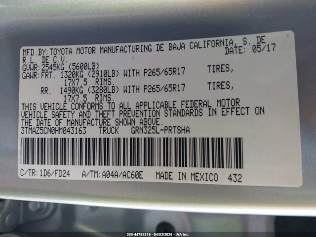 2017 TOYOTA TACOMA 3TMAZ5CN0HM043163 Photo 8
