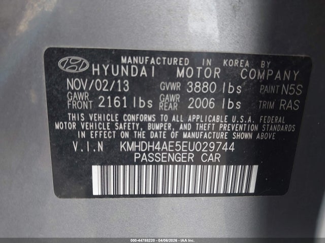 Aukcja sprzedaży 2014 Hyundai Elantra Se, vin: KMHDH4AE5EU029744, numer aukcji: 44788220