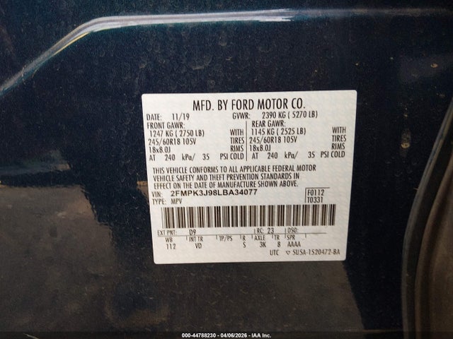 2020 FORD EDGE 2FMPK3J98LBA34077 Photo 8