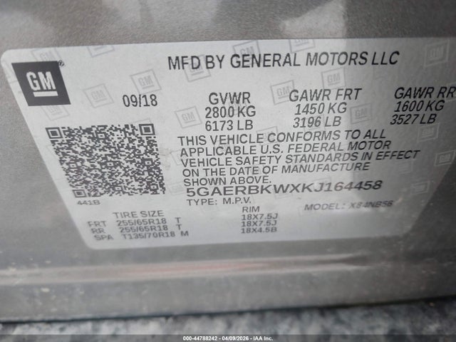 Aukcja sprzedaży 2019 Buick Enclave Fwd Essence, vin: 5GAERBKWXKJ164458, numer aukcji: 44788242