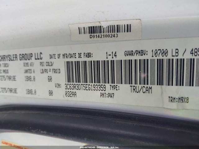 3C63R3DT5EG193359 RAM 3500 Slt