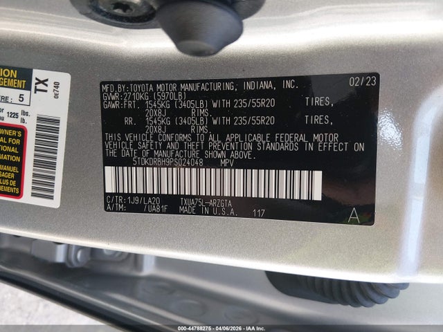 Toyota Highlander Platinum 2023 5TDKDRBH9PS024048 Image 9