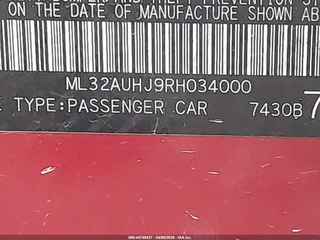 Продаж на аукціоні авто 2024 Mitsubishi Mirage Es/le, vin: ML32AUHJ9RH034000, номер лоту: 44788437