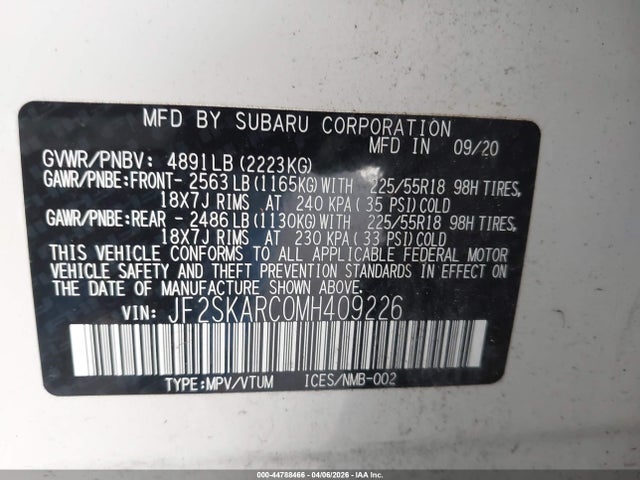 2021 SUBARU FORESTER JF2SKARC0MH409226 Photo 8