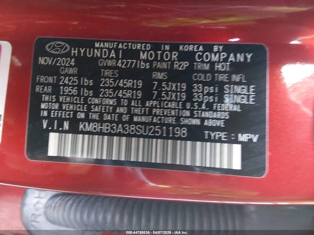 Продажа на аукционе авто 2025 Hyundai Kona N Line S, vin: KM8HB3A38SU251198, номер лота: 44788536