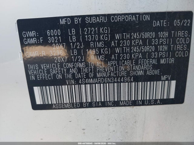 4S4WMARD6N3444964 Subaru Ascent Touring