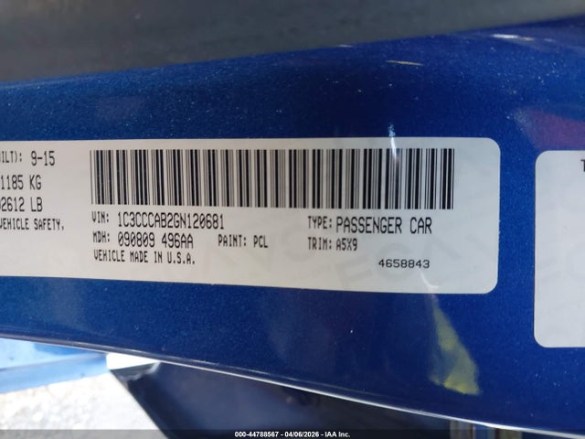 Продаж на аукціоні авто 2016 Chrysler 200 Limited, vin: 1C3CCCAB2GN120681, номер лоту: 44788567