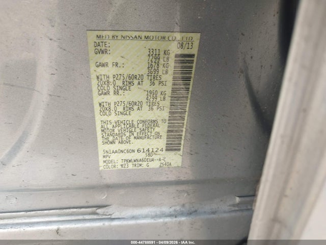 Продаж на аукціоні авто 2013 Nissan Armada Platinum, vin: 5N1AA0NC6DN614124, номер лоту: 44788591