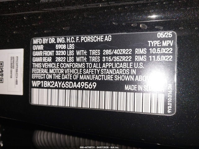 WP1BK2AY6SDA49569 Porsche Cayenne Coupe Turbo Gt