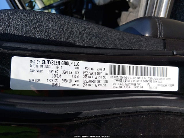 2014 Dodge Durango Special Service მანქანა იყიდება აუქციონზე, vin: 1C4SDJFT2EC596089, აუქციონის ნომერი: 44788806