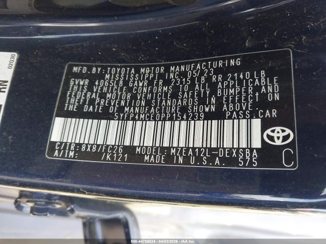 Toyota COROLLA SE 2023 5YFP4MCE0PP154239 Image 9