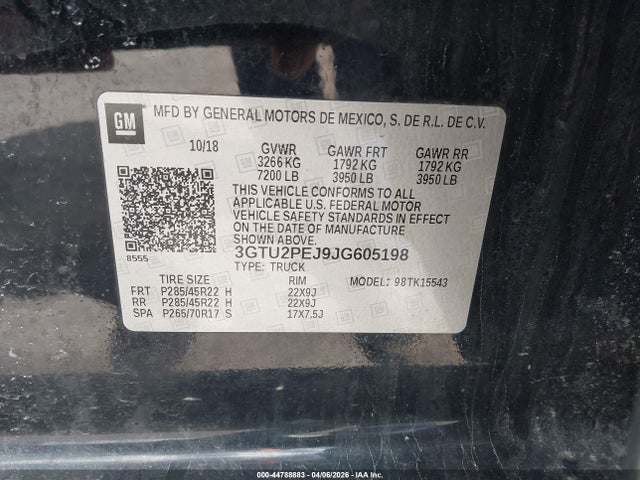Продаж на аукціоні авто 2018 Gmc Sierra 1500 Denali, vin: 3GTU2PEJ9JG605198, номер лоту: 44788883